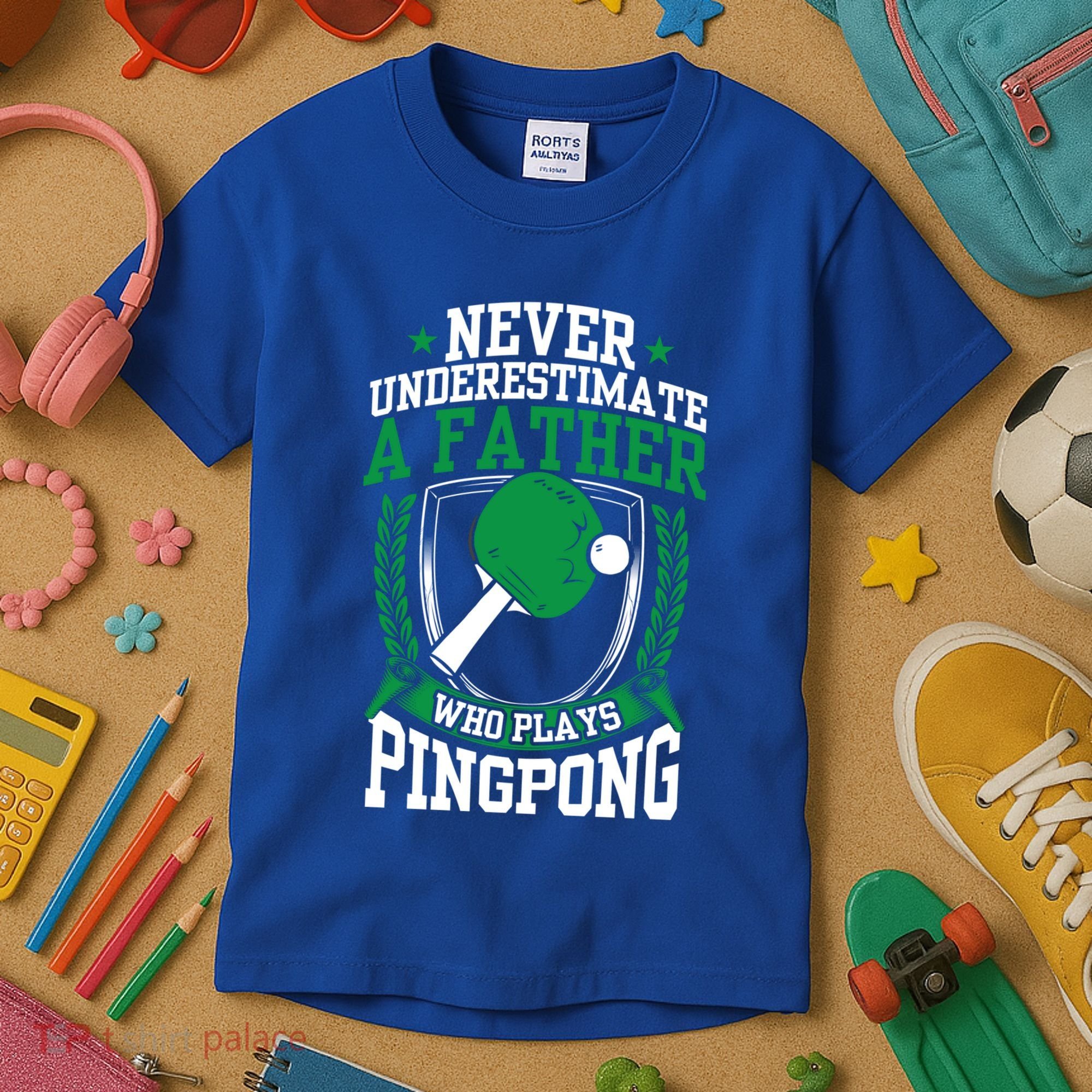 Table Tennis Dad Ping Pong Lover Daddy Fathers Day Meaningful Gift Kids T-Shirt