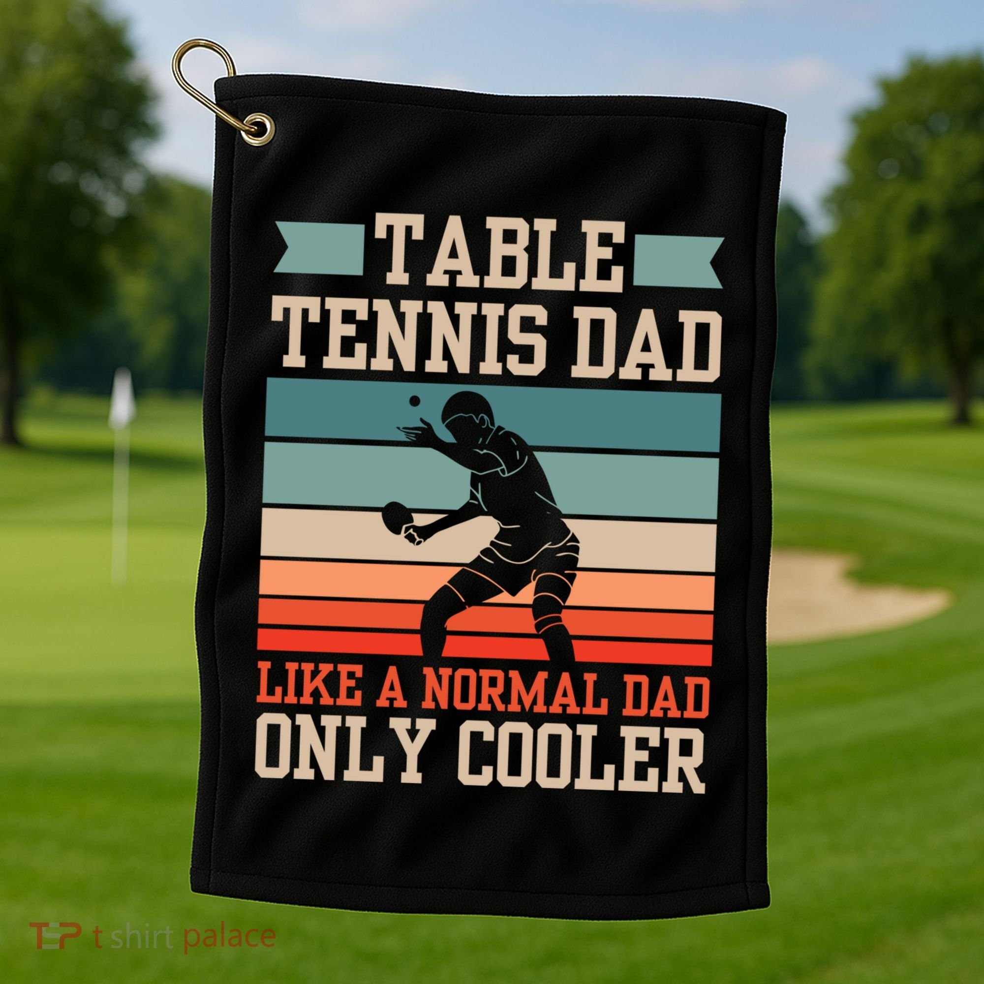 Table Tennis Dad Ping Pong Player Papa Fathers Day Funny Gift Golf Towel