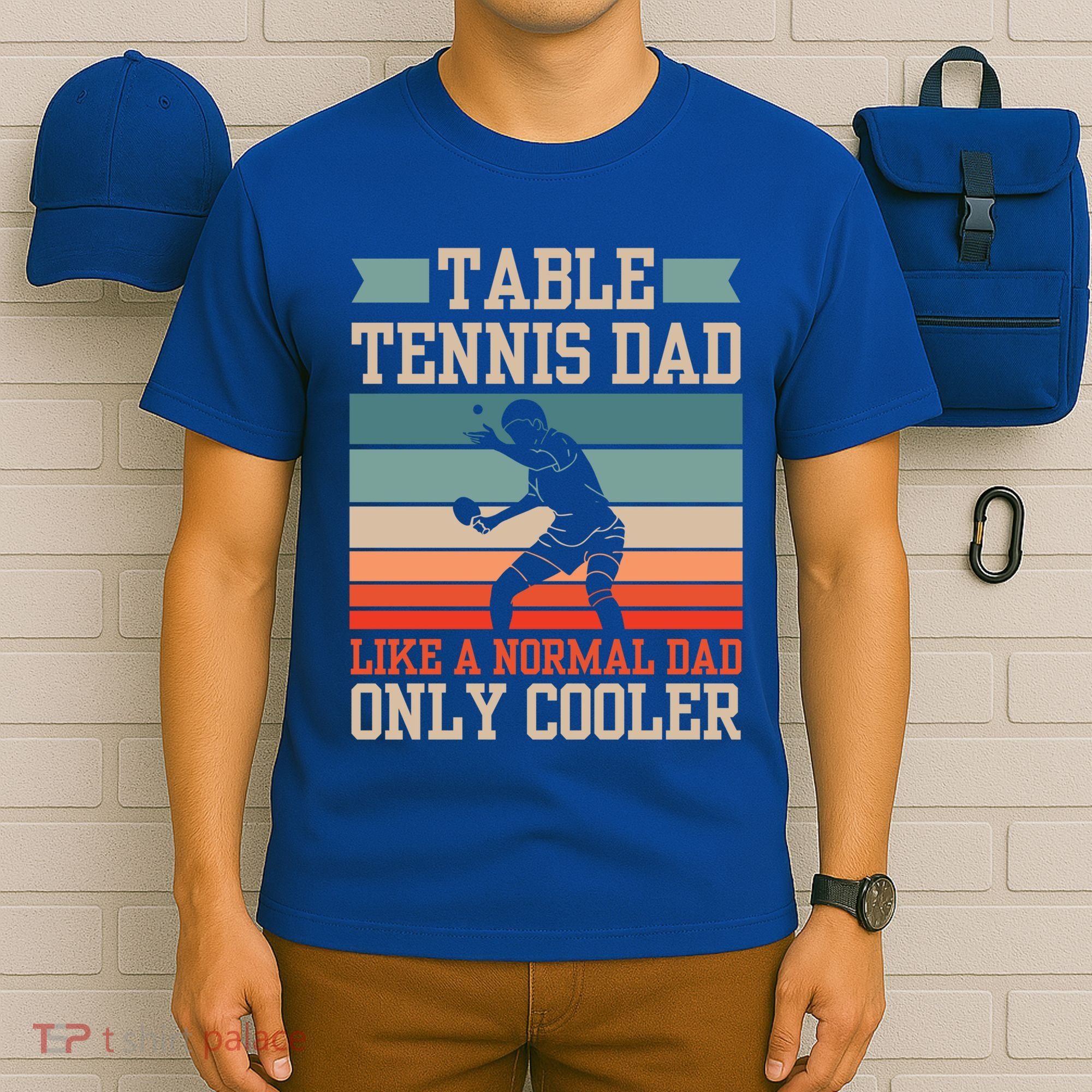 Table Tennis Dad Ping Pong Player Papa Fathers Day Funny Gift T-Shirt