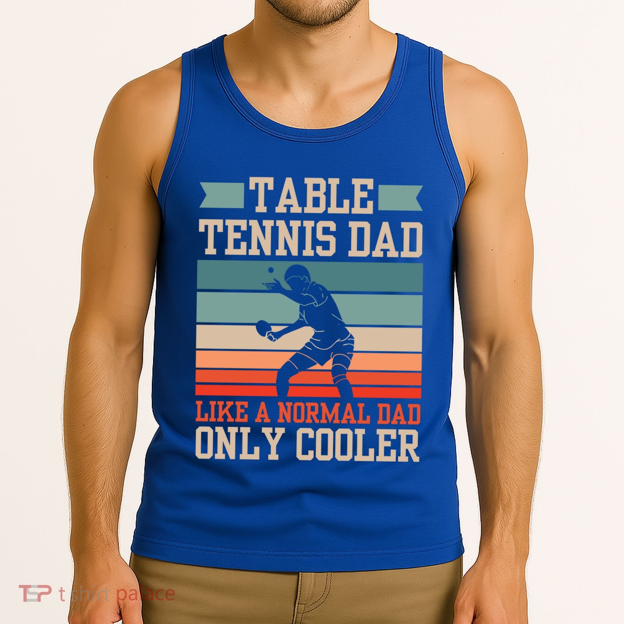 Table Tennis Dad Ping Pong Player Papa Fathers Day Funny Gift Tank Top