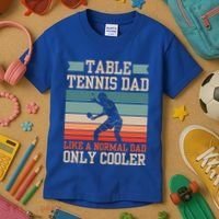 Table Tennis Dad Ping Pong Player Papa Fathers Day Funny Gift Kids T-Shirt thumb 3