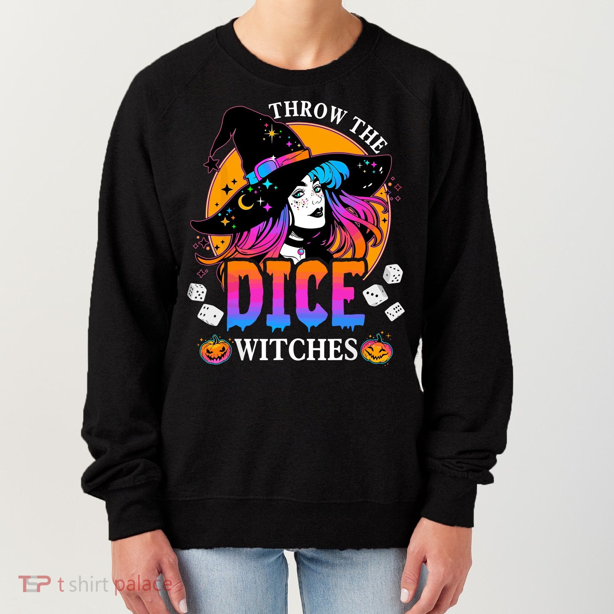 Throw The Dice Witches Bunco Happy Halloween Party Costume Women's Sweatshirt