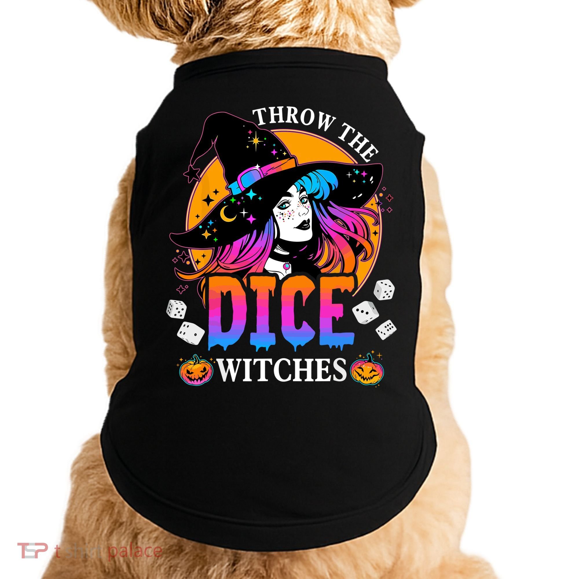 Throw The Dice Witches Bunco Happy Halloween Party Costume Doggie Tank
