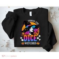 Throw The Dice Witches Bunco Happy Halloween Party Costume Sweatshirt thumb 2