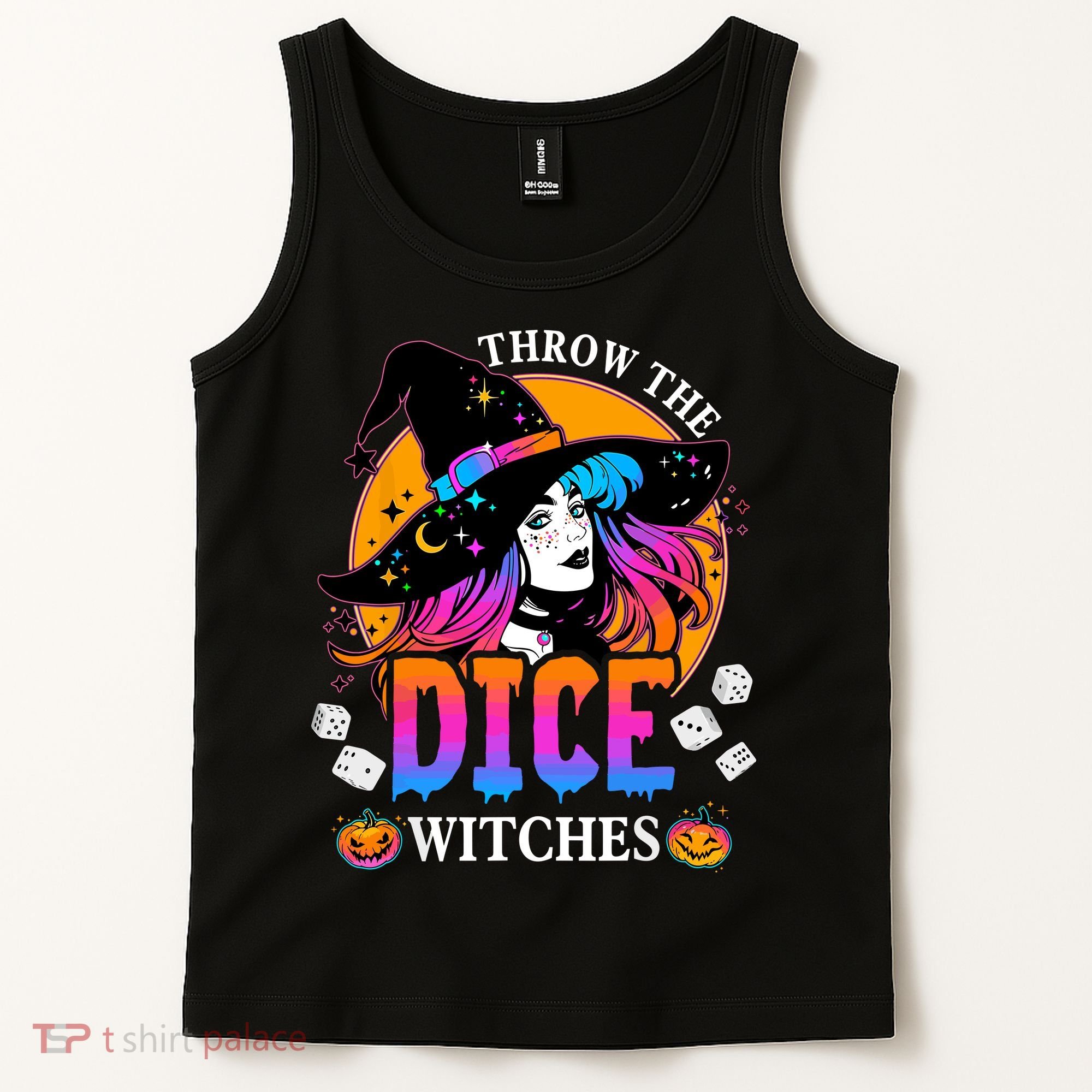 Throw The Dice Witches Bunco Happy Halloween Party Costume Tank Top