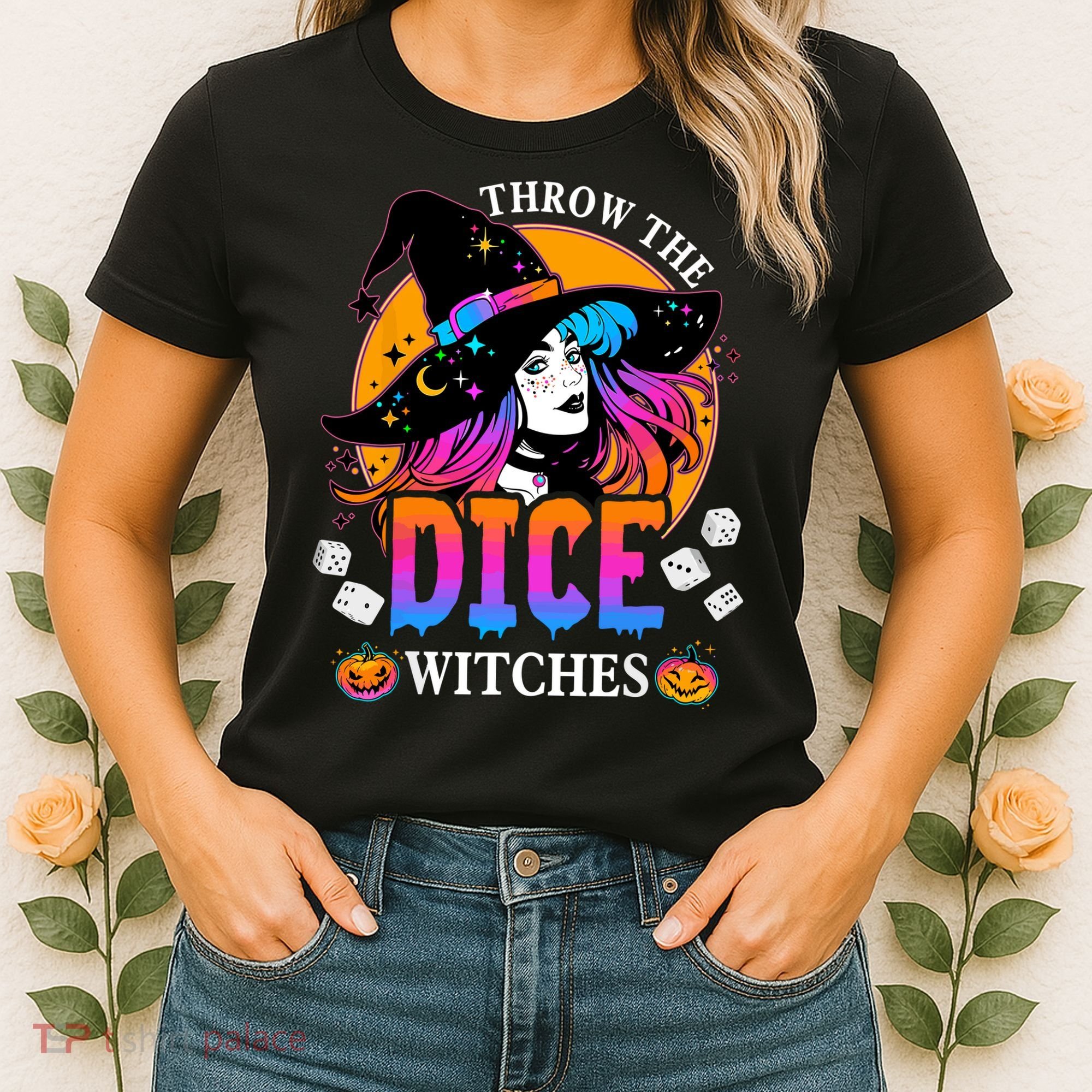 Throw The Dice Witches Bunco Happy Halloween Party Costume Women's T-Shirt