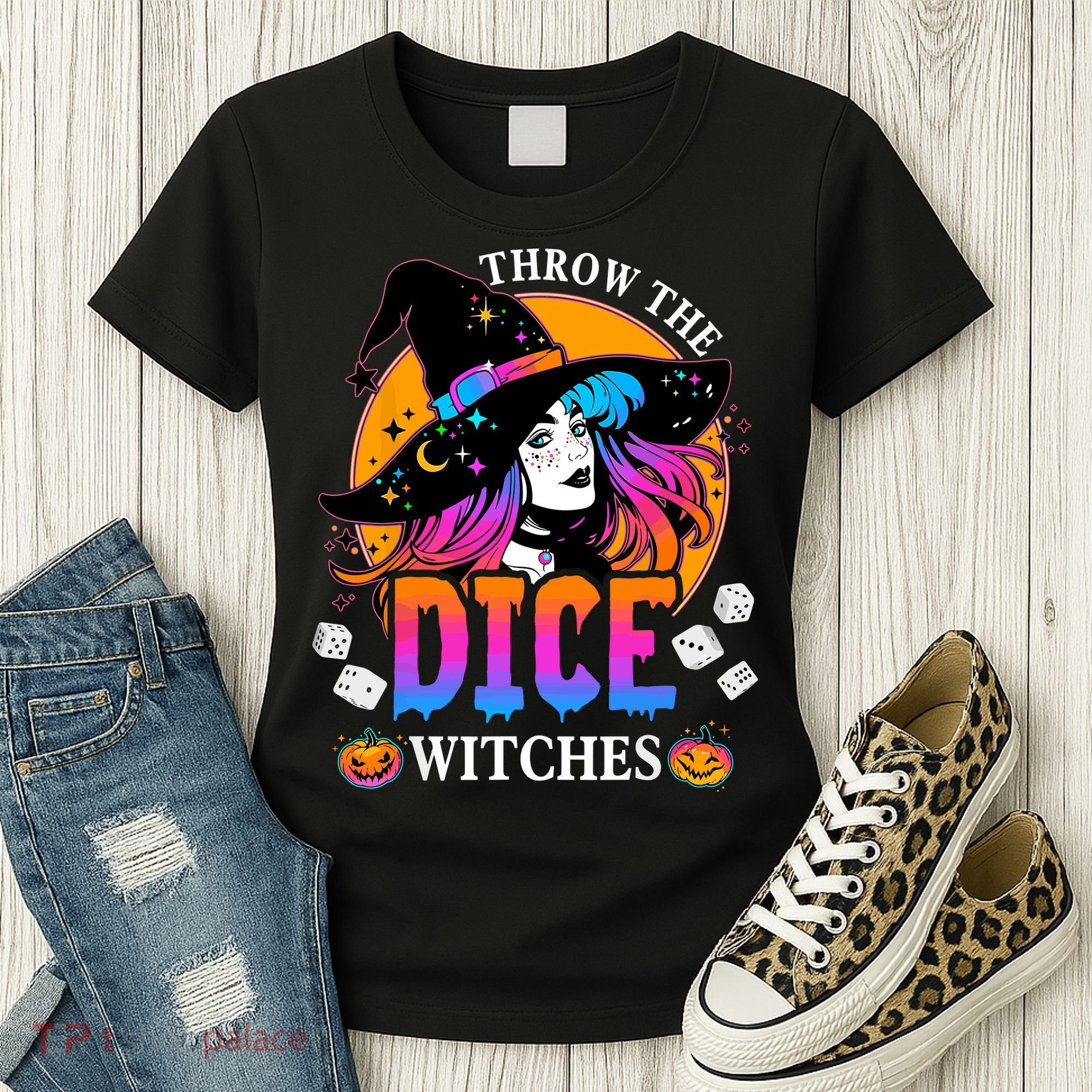 Throw The Dice Witches Bunco Happy Halloween Party Costume Women's T-Shirt
