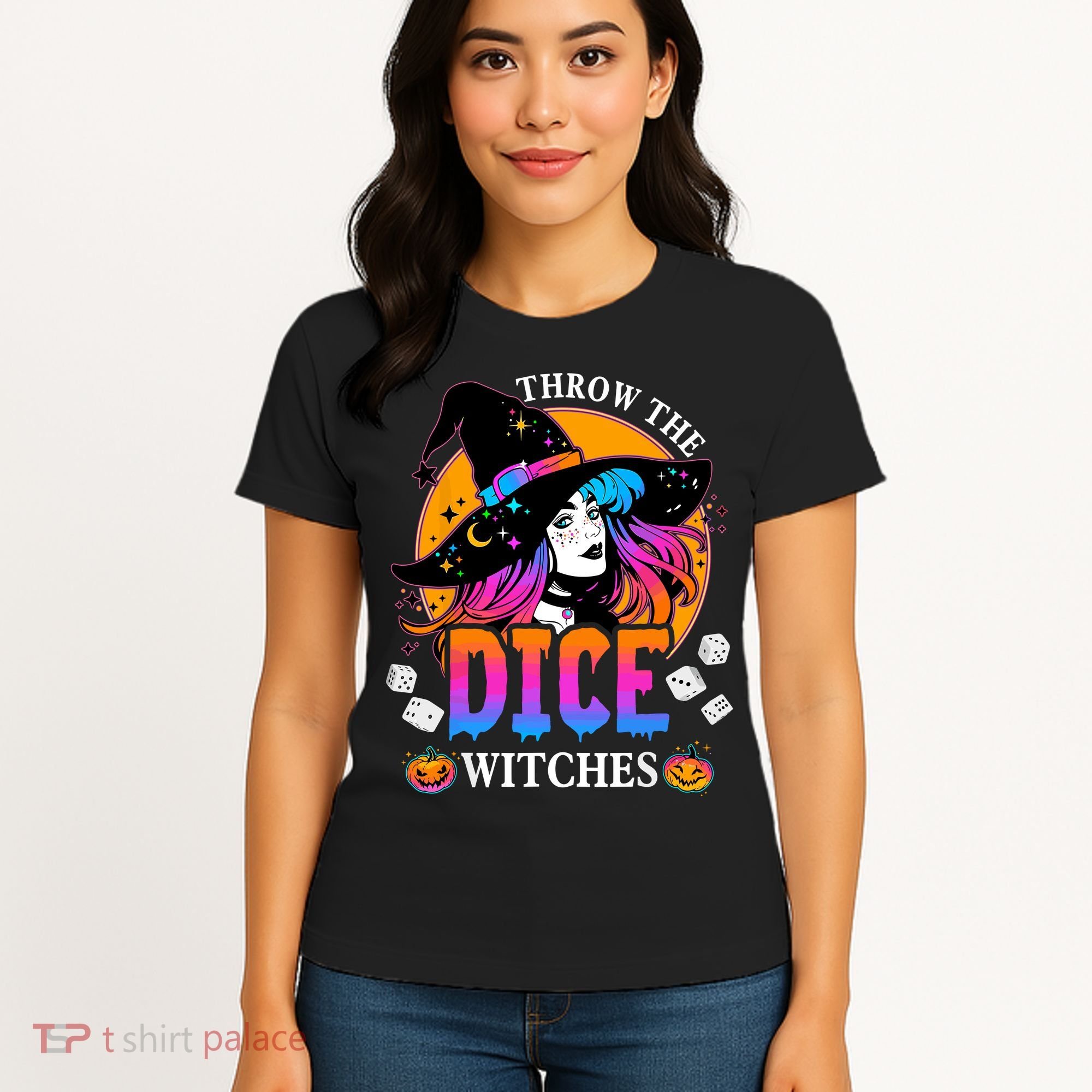 Throw The Dice Witches Bunco Happy Halloween Party Costume Women's T-Shirt