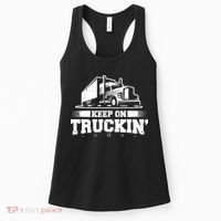 Trucker Truck Driver Keep On Truckin 18 Wheeler Women's Tank Top thumb 0
