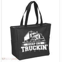 Trucker Truck Driver Keep On Truckin 18 Wheeler Tote Bag thumb 2