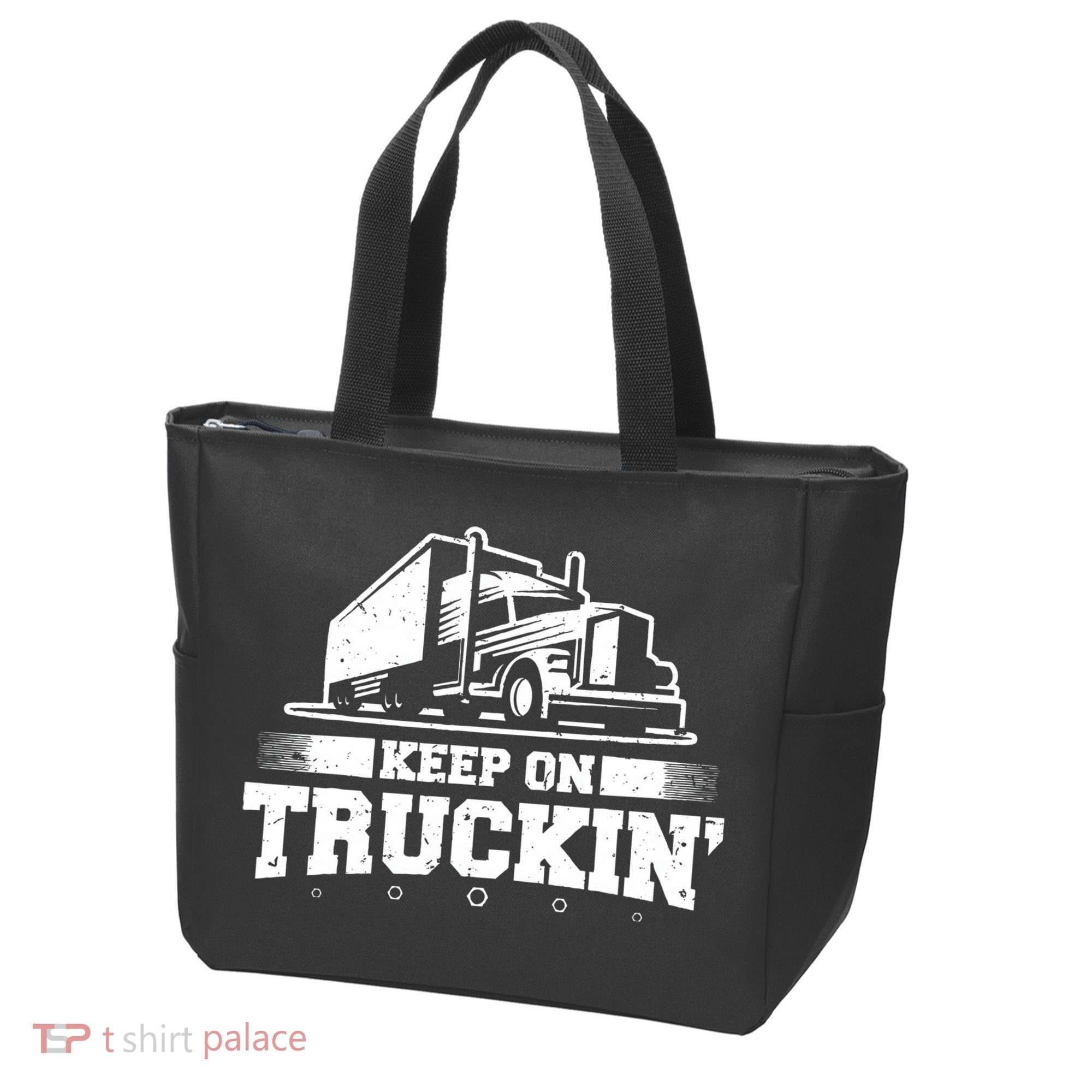 Trucker Truck Driver Keep On Truckin 18 Wheeler Tote Bag