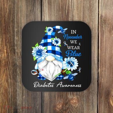T1D T2D Diabetic Diabetes Awareness Coaster