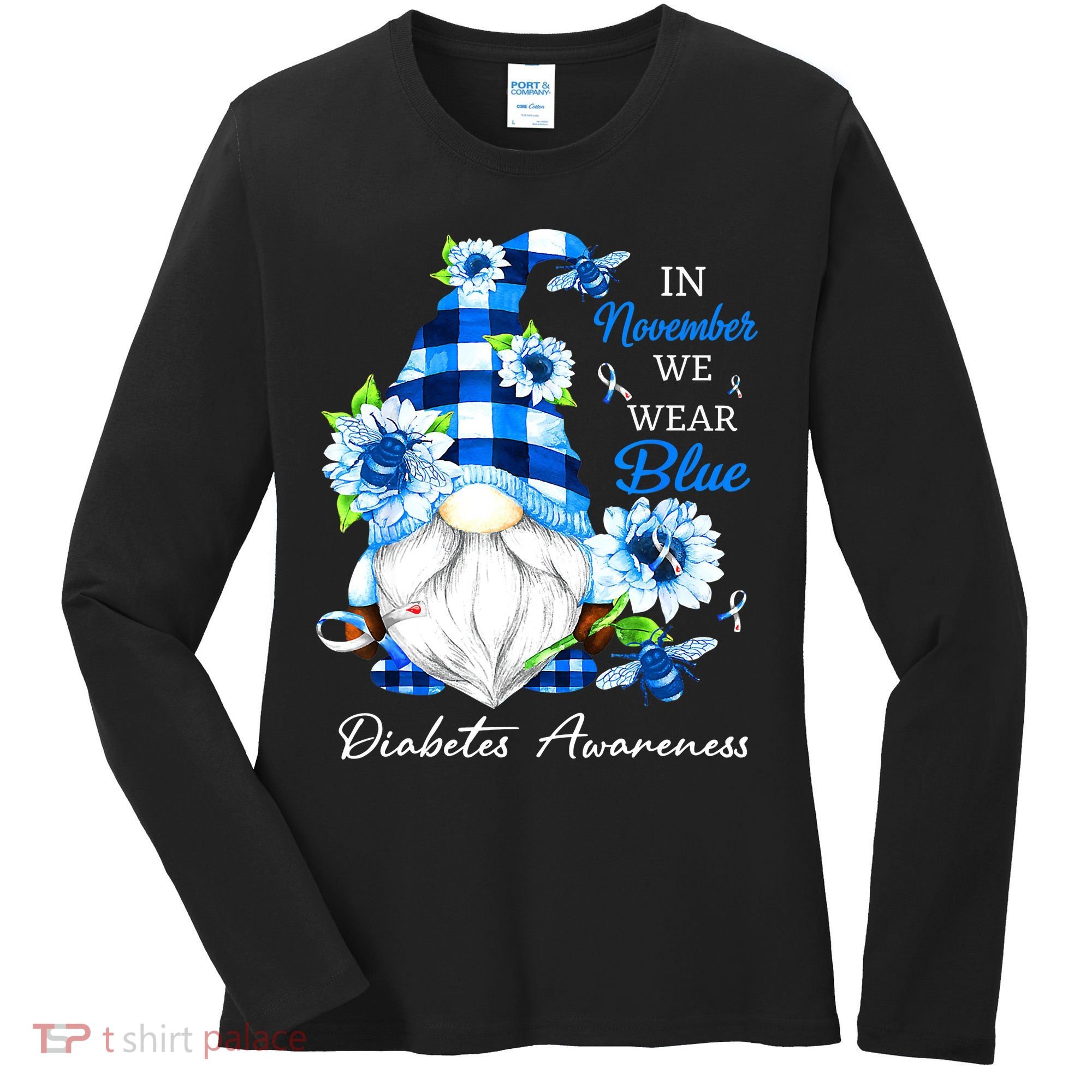 T1D T2D Diabetic Diabetes Awareness Women's Long Sleeve Shirt