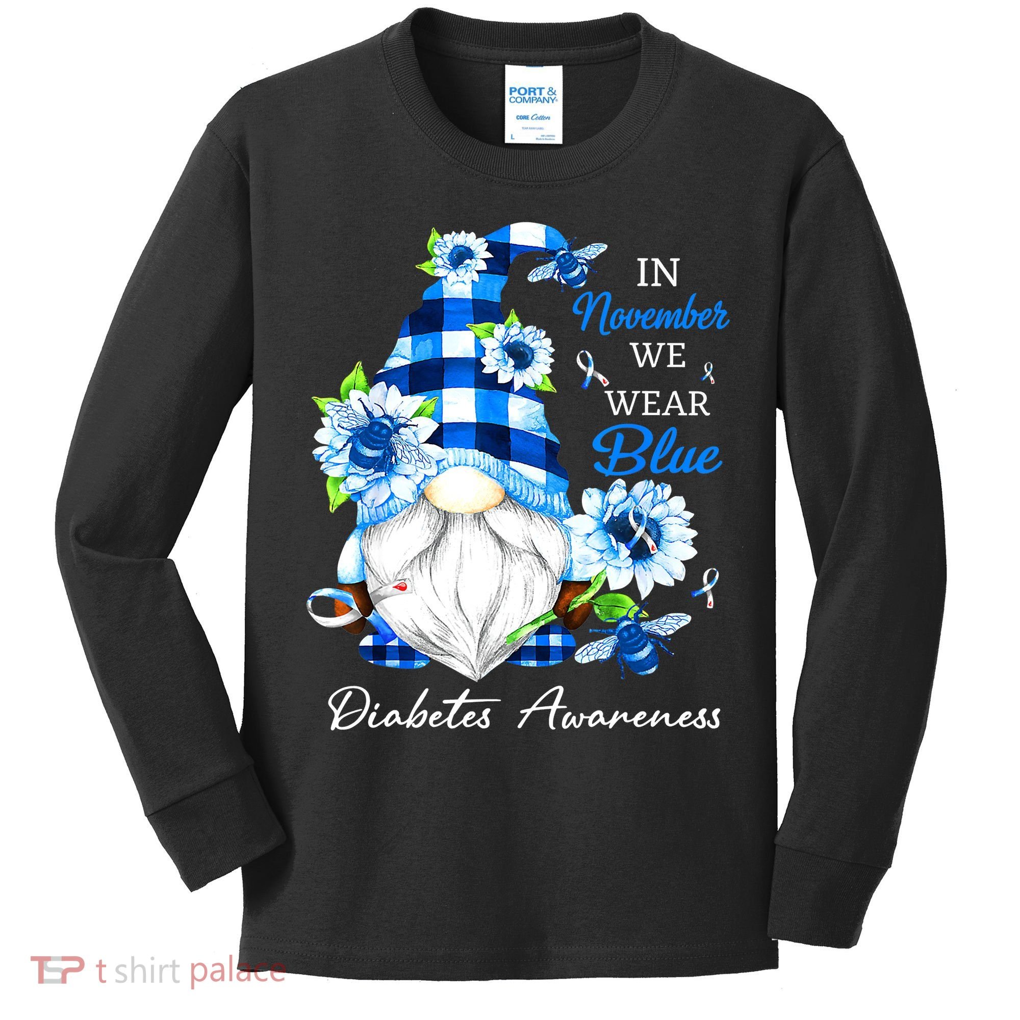 T1D T2D Diabetic Diabetes Awareness Kids Long Sleeve Shirt