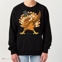 Thanksgiving Turkey Dabbing Funny Women's Sweatshirt thumb 0
