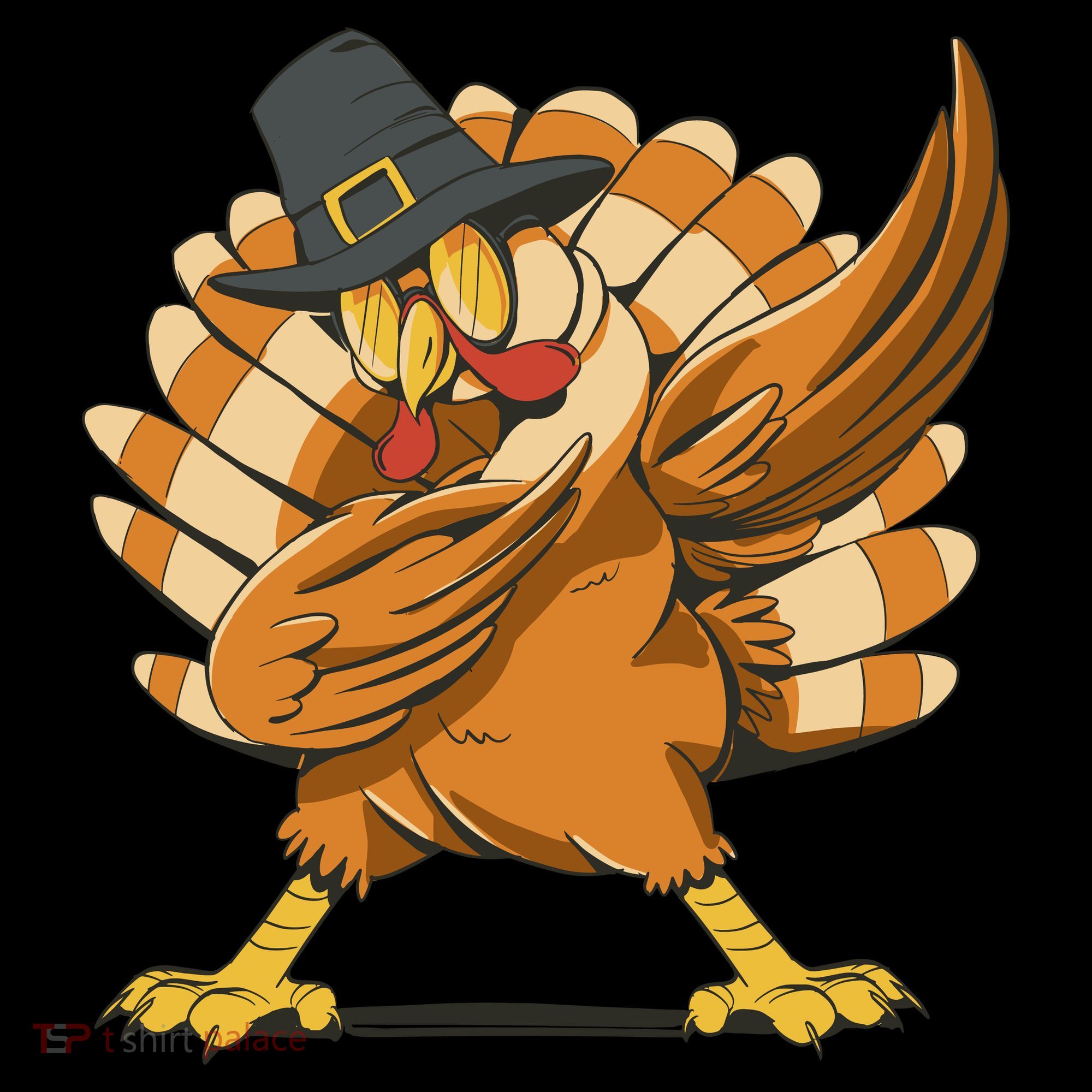 Thanksgiving Turkey Dabbing Funny USA-Made Doggie Bandana