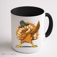 Thanksgiving Turkey Dabbing Funny Coffee Mug thumb 1
