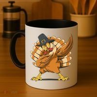 Thanksgiving Turkey Dabbing Funny Coffee Mug thumb 4