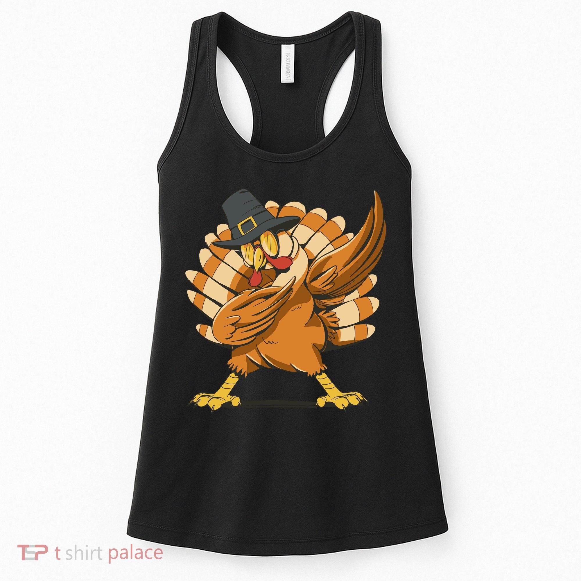 Thanksgiving Turkey Dabbing Funny Women's Tank Top