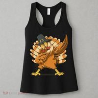 Thanksgiving Turkey Dabbing Funny Women's Tank Top thumb 3