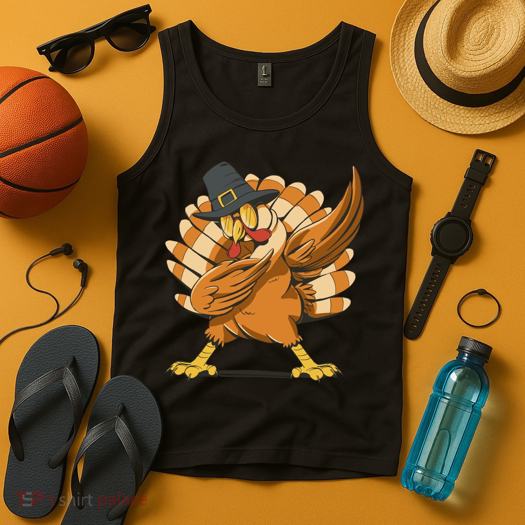 Thanksgiving Turkey Dabbing Funny Tank Top