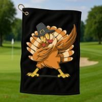 Thanksgiving Turkey Dabbing Funny Golf Towel thumb 1