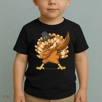 Thanksgiving Turkey Dabbing Funny Toddler T-Shirt thumb 2