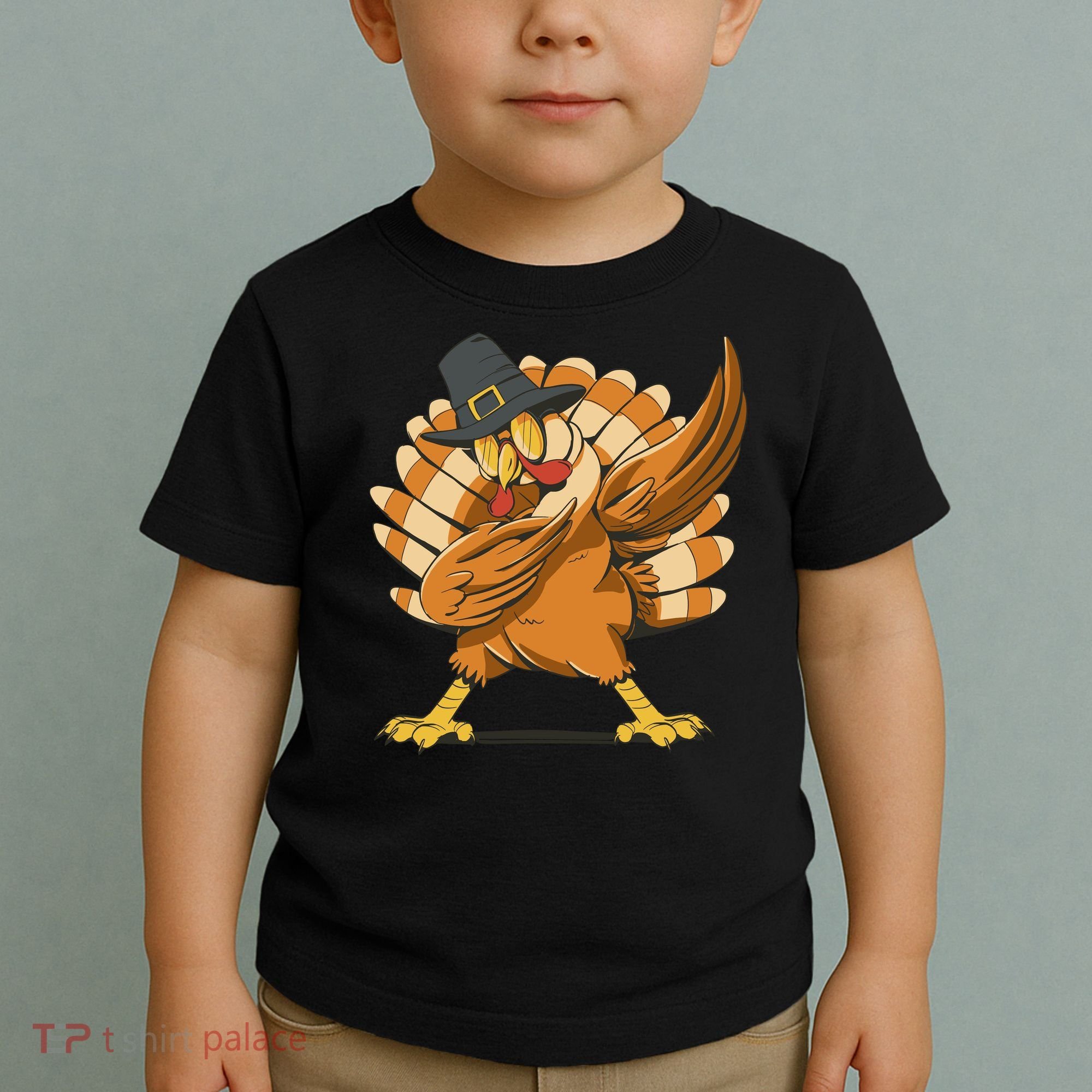 Thanksgiving Turkey Dabbing Funny Toddler T-Shirt