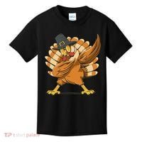 Thanksgiving Turkey Dabbing Funny Kids T-Shirt thumb 0