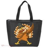 Thanksgiving Turkey Dabbing Funny Tote Bag thumb 0