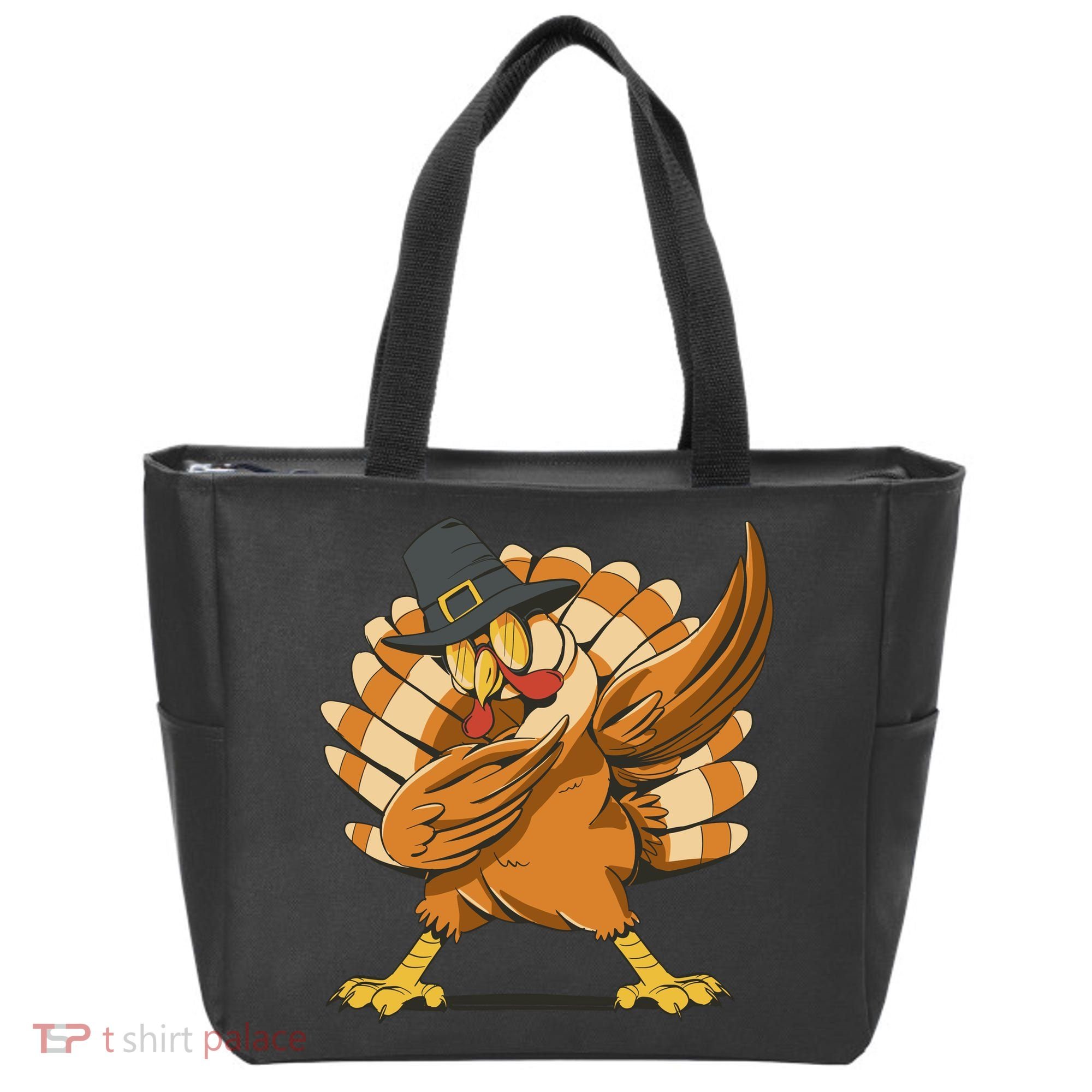 Thanksgiving Turkey Dabbing Funny Tote Bag