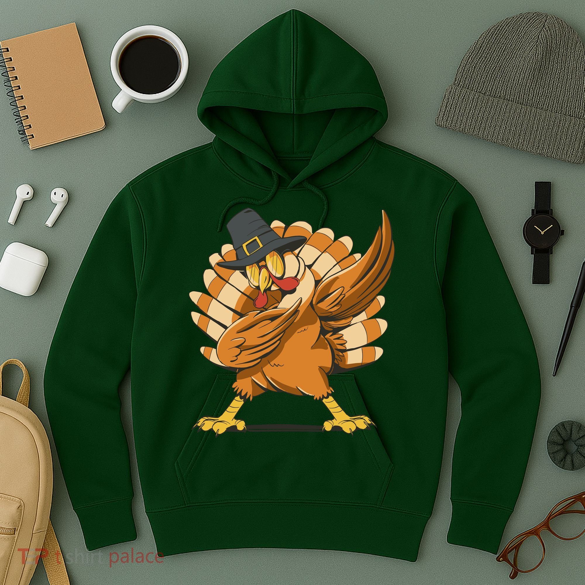 Thanksgiving Turkey Dabbing Funny Hoodie