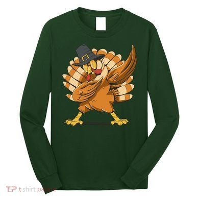 Thanksgiving Turkey Dabbing Funny Long Sleeve Shirt