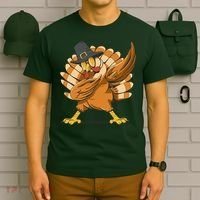 Thanksgiving Turkey Dabbing Funny T-Shirt thumb 6