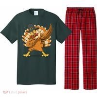 Thanksgiving Turkey Dabbing Funny Pajama Set thumb 0