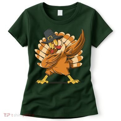 Thanksgiving Turkey Dabbing Funny Women's T-Shirt