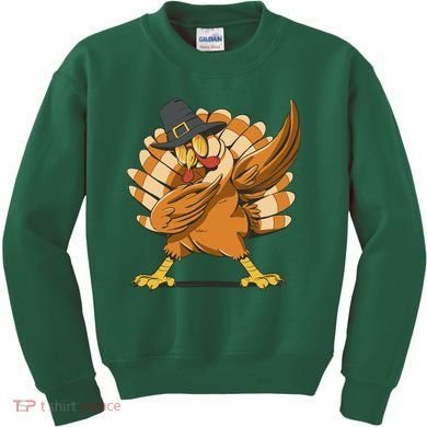 Thanksgiving Turkey Dabbing Funny Kids Sweatshirt