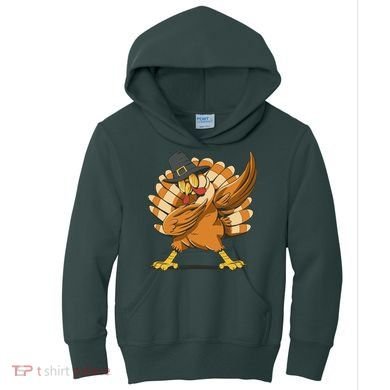 Thanksgiving Turkey Dabbing Funny Kids Hoodie