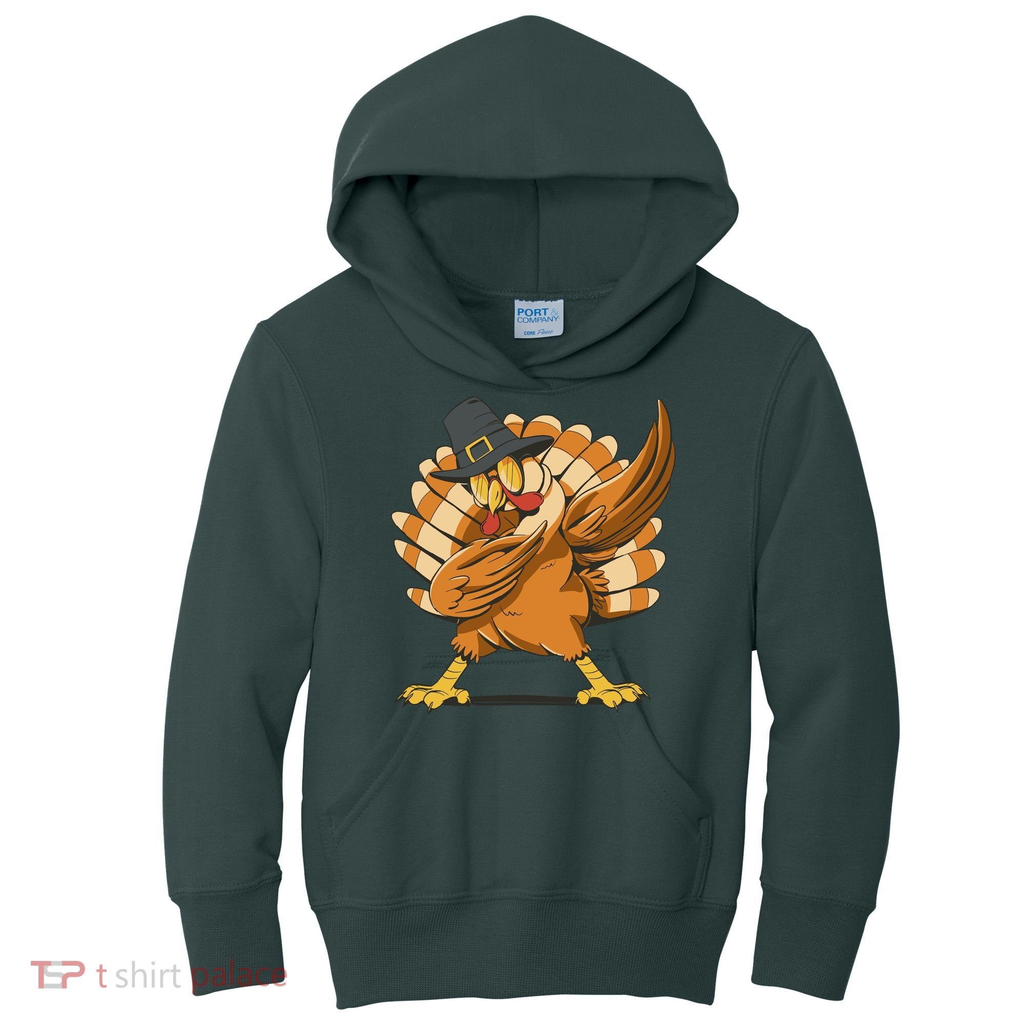 Thanksgiving Turkey Dabbing Funny Kids Hoodie