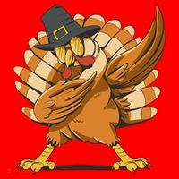 Thanksgiving Turkey Dabbing Funny Santa Hat thumb 1
