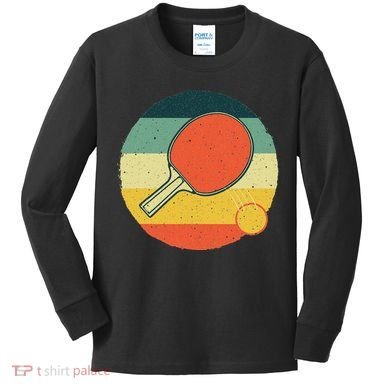 Table Tennis Design Ping Pong Players Kids Long Sleeve Shirt