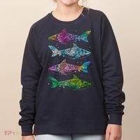 Tattoo Tie Dye Sharks Women's Sweatshirt thumb 0