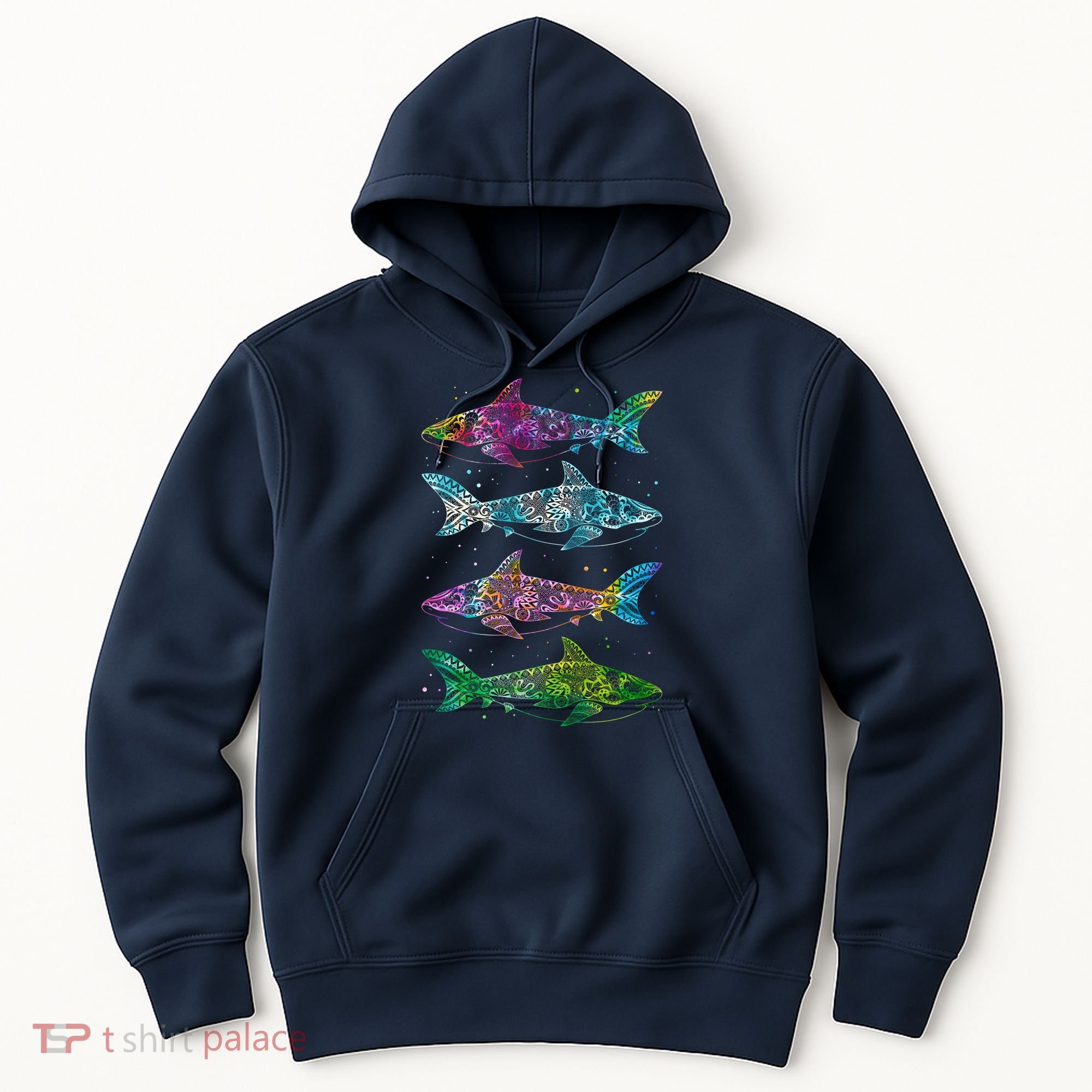 Tattoo Tie Dye Sharks Hoodie