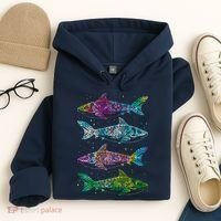Tattoo Tie Dye Sharks Hoodie thumb 4
