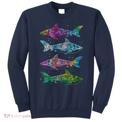 Tattoo Tie Dye Sharks Sweatshirt