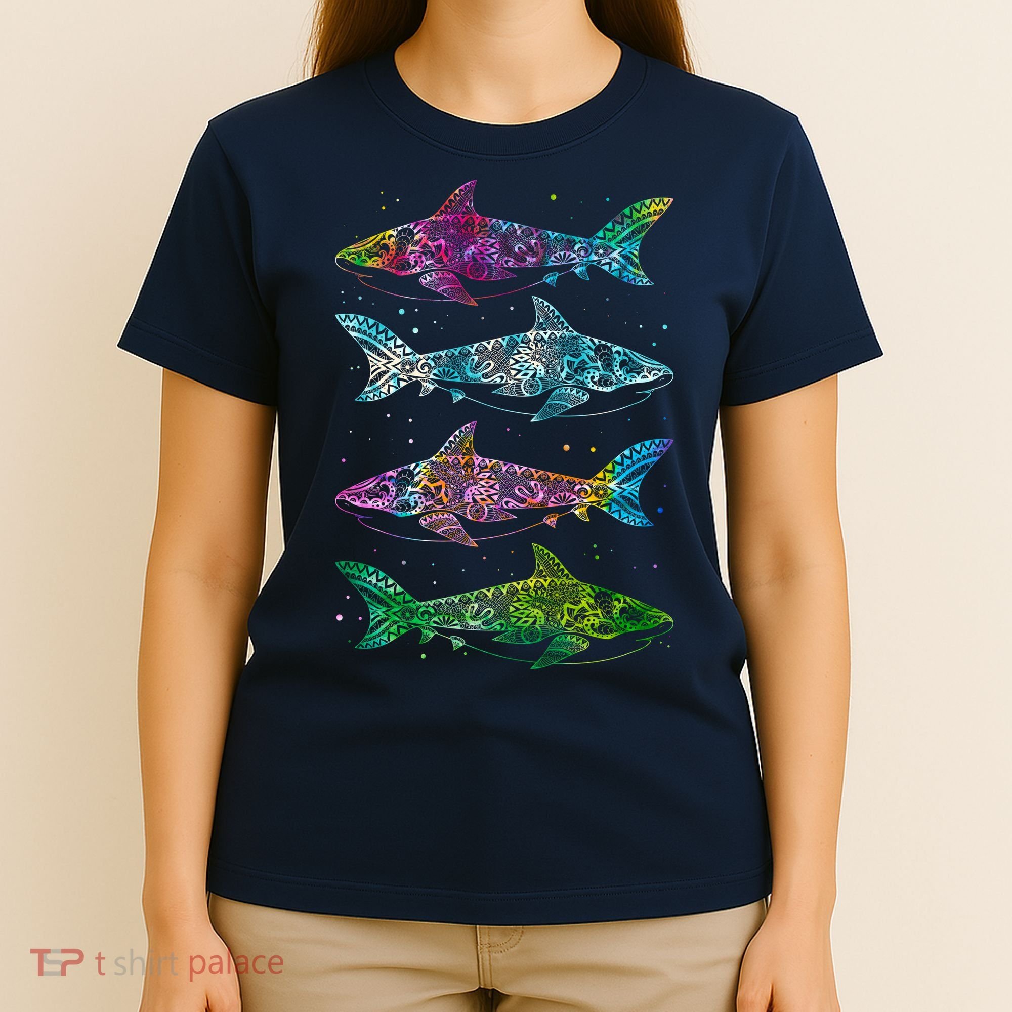 Tattoo Tie Dye Sharks T-Shirt