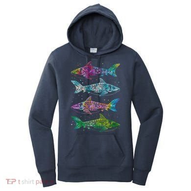 Tattoo Tie Dye Sharks Women's Hoodie
