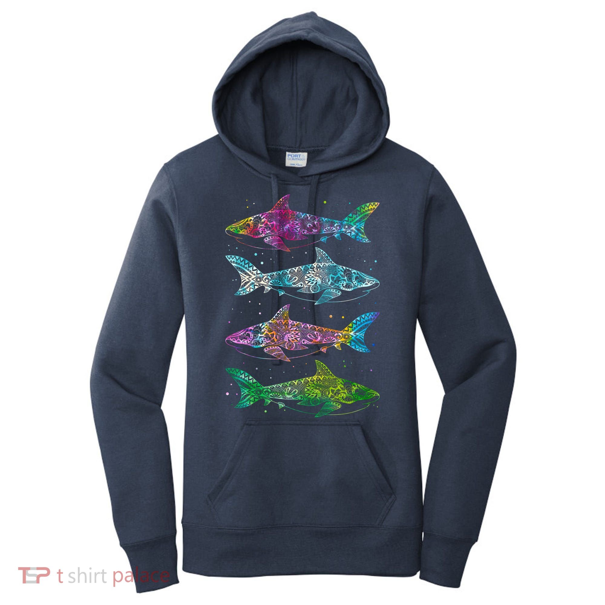 Tattoo Tie Dye Sharks Women's Hoodie