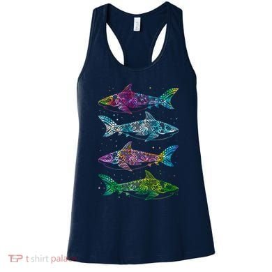 Tattoo Tie Dye Sharks Women's Tank Top