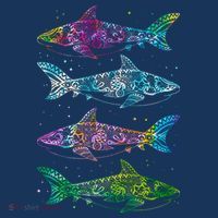 Tattoo Tie Dye Sharks Women's Tank Top thumb 5